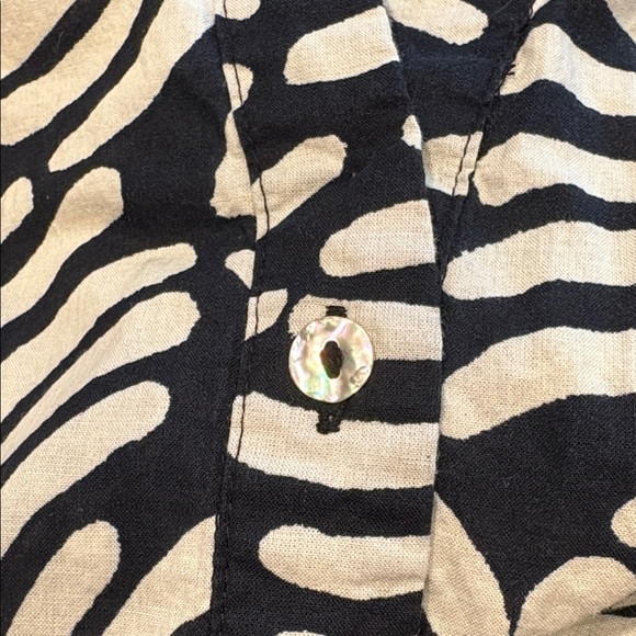 H&M Black & White Palm Leaf Pattern Cotton Dress Size 3XL - Picture 5 of 5